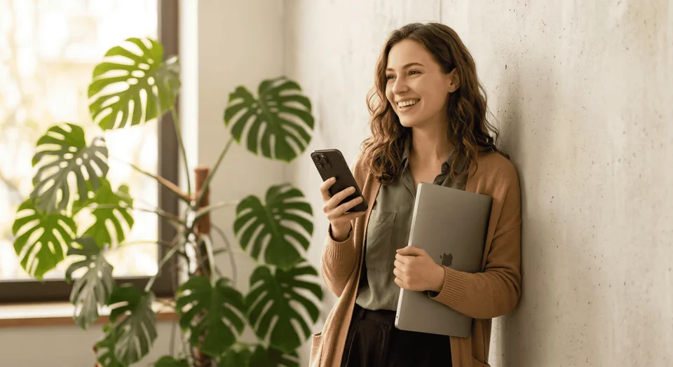 Happy customer with devices